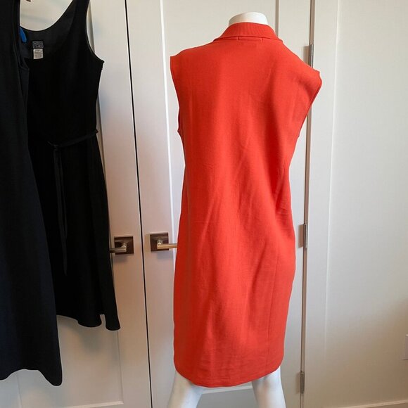 Lacoste Modern Sporty Sleeveless 100% Cotton Polo Dress Orange Sz 40 NWOT - Picture 5 of 12